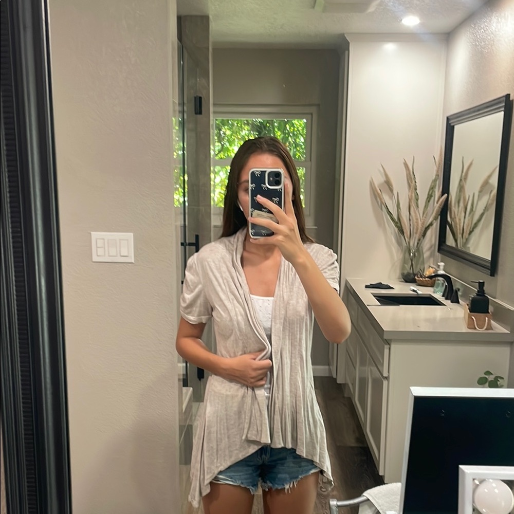 Ambiance Cream Drape Front Blouse